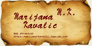 Marijana Kavalić vizit kartica